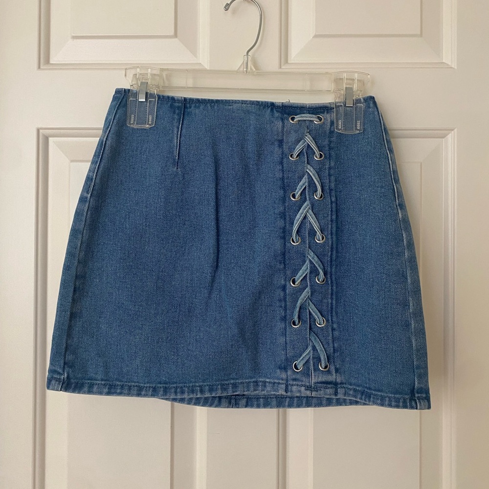 Pacsun Denim Braided Mini Skirt